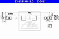 83.6151-0411.3 - Przewód hamulcowy elastyczny ATE /przód/ BMW 5 E39 96-03