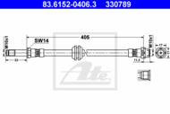 83.6152-0406.3 - Przewód hamulcowy elastyczny ATE /przód/ BMW 3 E46 98-06