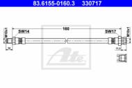 83.6155-0160.3 - Przewód hamulcowy elastyczny ATE SAAB