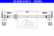 83.6204-0143.3 - Przewód hamulcowy elastyczny ATE /przód/ BMW 3 E36 90-98