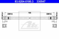 83.6204-0180.3 - Przewód hamulcowy elastyczny ATE /tył/ VOLVO S70 -00