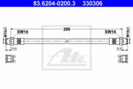 83.6204-0200.3 - Przewód hamulcowy elastyczny ATE /tył/ BMW 5 E34