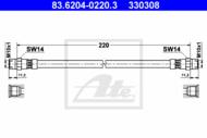 83.6204-0220.3 - Przewód hamulcowy elastyczny ATE /tył P/ DB W110 61-68