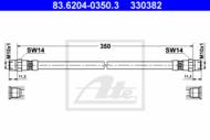 83.6204-0350.3 - Przewód hamulcowy elastyczny ATE DB W108 S-KLASA