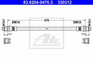 83.6204-0470.3 - Przewód hamulcowy elastyczny ATE /przód/ DB 207D-310D
