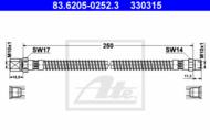 83.6205-0252.3 - Przewód hamulcowy elastyczny ATE PORSCHE