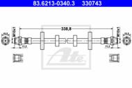 83.6213-0340.3 - Przewód hamulcowy elastyczny ATE /przód/ VAG T4 95-03