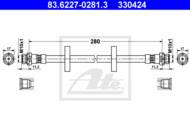 83.6227-0281.3 - Przewód hamulcowy elastyczny ATE /tył/ FORD MONDEO 93-96