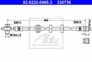 83.6232-0465.3 - Przewód hamulcowy elastyczny ATE /przód/ VAG GOLF III 91-97