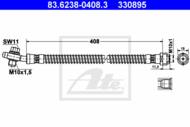 83.6238-0408.3 - Przewód hamulcowy elastyczny ATE /tył/ VAG TOUAREG 02-