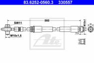 83.6252-0560.3 - Przewód hamulcowy elastyczny ATE /przód/ VAG TT 98-06