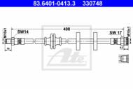 83.6401-0413.3 - Przewód hamulcowy elastyczny ATE /przód/ FIAT MAREA 96-02