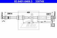 83.6401-0469.3 - Przewód hamulcowy elastyczny ATE /P/ FIAT DUCATO 01-06