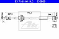 83.7101-9414.3 - Przewód hamulcowy elastyczny ATE /tył/ FIAT DUCATO 06-