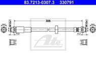 83.7213-0307.3 - Przewód hamulcowy elastyczny ATE /przód/ VAG A4 01-08