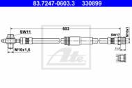 83.7247-0603.3 - Przewód hamulcowy elastyczny ATE /przód/ VAG PASSAT 05-