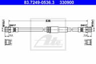 83.7249-0536.3 - Przewód hamulcowy elastyczny ATE /przód/ VAG PASSAT 05-
