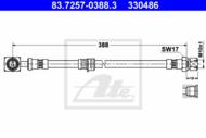 83.7257-0388.3 - Przewód hamulcowy elastyczny ATE /przód/ OPEL VECTRA B 95-02