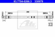 83.7704-0266.3 - Przewód hamulcowy elastyczny ATE /tył/ VOLVO XC90 02-