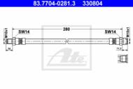 83.7704-0281.3 - Przewód hamulcowy elastyczny ATE DB W123/W124