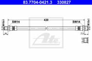 83.7704-0421.3 - Przewód hamulcowy elastyczny ATE /tył/ DB 207-410