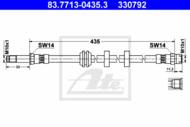 83.7713-0435.3 - Przewód hamulcowy elastyczny ATE /przód/ VAG GOLF III 91-97