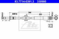 83.7714-0391.3 - Przewód hamulcowy elastyczny ATE /tył/ FORD FOCUS II 04-11