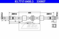 83.7717-0450.3 - Przewód hamulcowy elastyczny ATE /przód/ VAG SHARAN 95-00