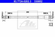 83.7724-0202.3 - Przewód hamulcowy elastyczny ATE /tył/ VAG 80 -95