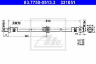 83.7750-0513.3 - Przewód hamulcowy elastyczny ATE /tył/ BMW X3 E83 03-