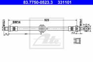 83.7750-0523.3 - Przewód hamulcowy elastyczny ATE /zastąpione przez 83.7750-0524/