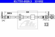 83.7751-0520.3 - Przewód hamulcowy elastyczny ATE /przód/ BMW X3 E83 03-