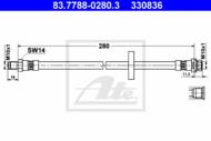 83.7788-0280.3 - Przewód hamulcowy elastyczny ATE /tył/ FORD MONDEO 00-07