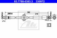 83.7788-0383.3 - Przewód hamulcowy elastyczny ATE /tył/ VOLVO S40 II 04-12