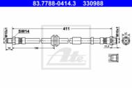 83.7788-0414.3 - Przewód hamulcowy elastyczny ATE /przód/ VOLVO S40 II 04-12