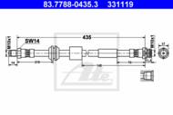 83.7788-0435.3 - Przewód hamulcowy elastyczny ATE /przód/ FORD KUGA 08-