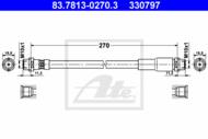 83.7813-0270.3 - Przewód hamulcowy elastyczny ATE /przód/ VAG A6 94-97