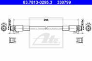 83.7813-0295.3 - Przewód hamulcowy elastyczny ATE /przód/ VAG PASSAT 96-05