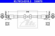 83.7813-0315.3 - Przewód hamulcowy elastyczny ATE /przód/ VAG A6 05-11
