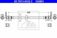 83.7813-0332.3 - Przewód hamulcowy elastyczny ATE /przód/ VAG T4 90-96