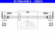 83.7824-0180.3 - Przewód hamulcowy elastyczny ATE /tył/ VAG PASSAT 84-93