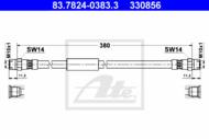 83.7824-0383.3 - Przewód hamulcowy elastyczny ATE /przód/ VAG T2 79-85