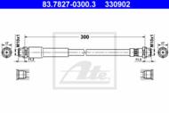 83.7827-0300.3 - Przewód hamulcowy elastyczny ATE /tył/ FORD FIESTA 01-08