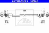 83.7827-0321.3 - Przewód hamulcowy elastyczny ATE /tył/ FORD FUSION 02-