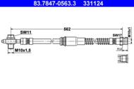 83.7847-0563.3 - Przewód hamulcowy elastyczny ATE /przód/ VAG OCTAVIA II 04-