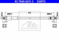 83.7849-0231.3 - Przewód hamulcowy elastyczny ATE /tył/ VAG GOLF V 03-08