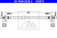 83.7849-0236.3 - Przewód hamulcowy elastyczny ATE /tył/ VAG TOURAN 06-