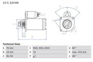 0 986 018 230 - Rozrusznik BOSCH 12V