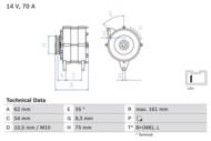 0 986 037 791 - Alternator 12V BOSCH 