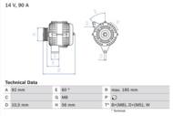 0 986 040 180 - Alternator 12V BOSCH 